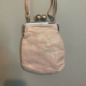 Womens Metallic Kiss Lock Evening‎ Bag Crossbody Purse Retro Handbag Small Cream